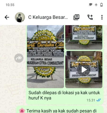 Pengiriman Papan Bunga Duka Pondok Nguter
